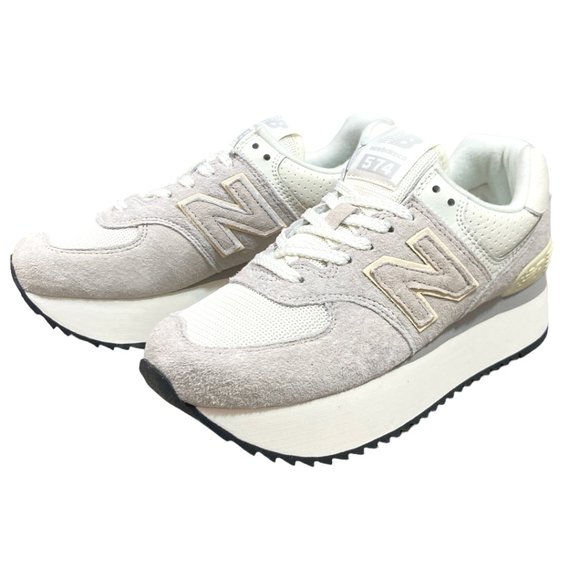 New Balance Shoes - New Balance 574 Stacked Platform Sneakers WL574ZAA White Womens 7.5 New